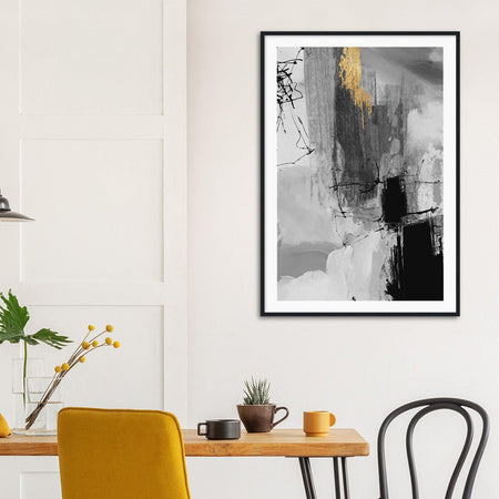 Black Gold Acrylic Modern Art Poster Nr. 1