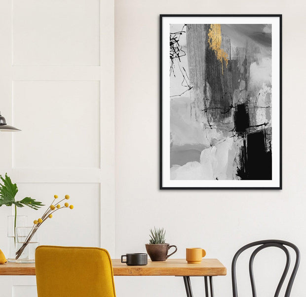 Black Gold Acrylic Modern Art Poster Nr. 1