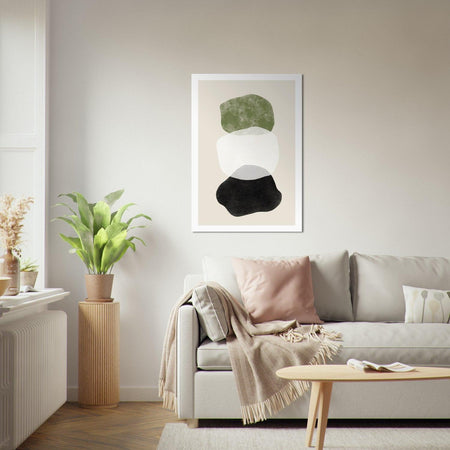 Black Beige Green Abstract Art Poster Nr. 3