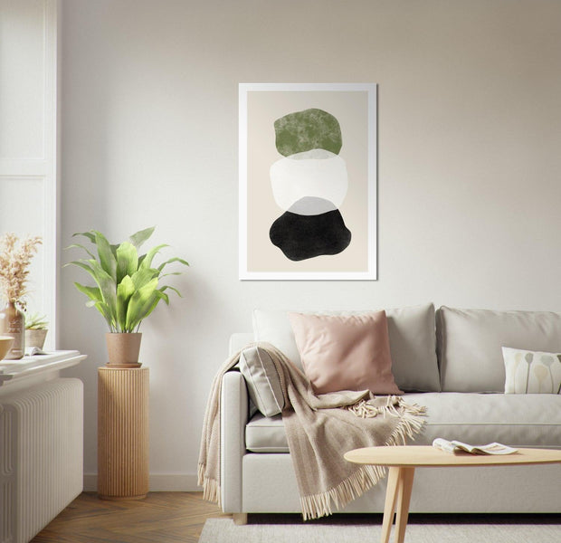Black Beige Green Abstract Art Poster Nr. 3