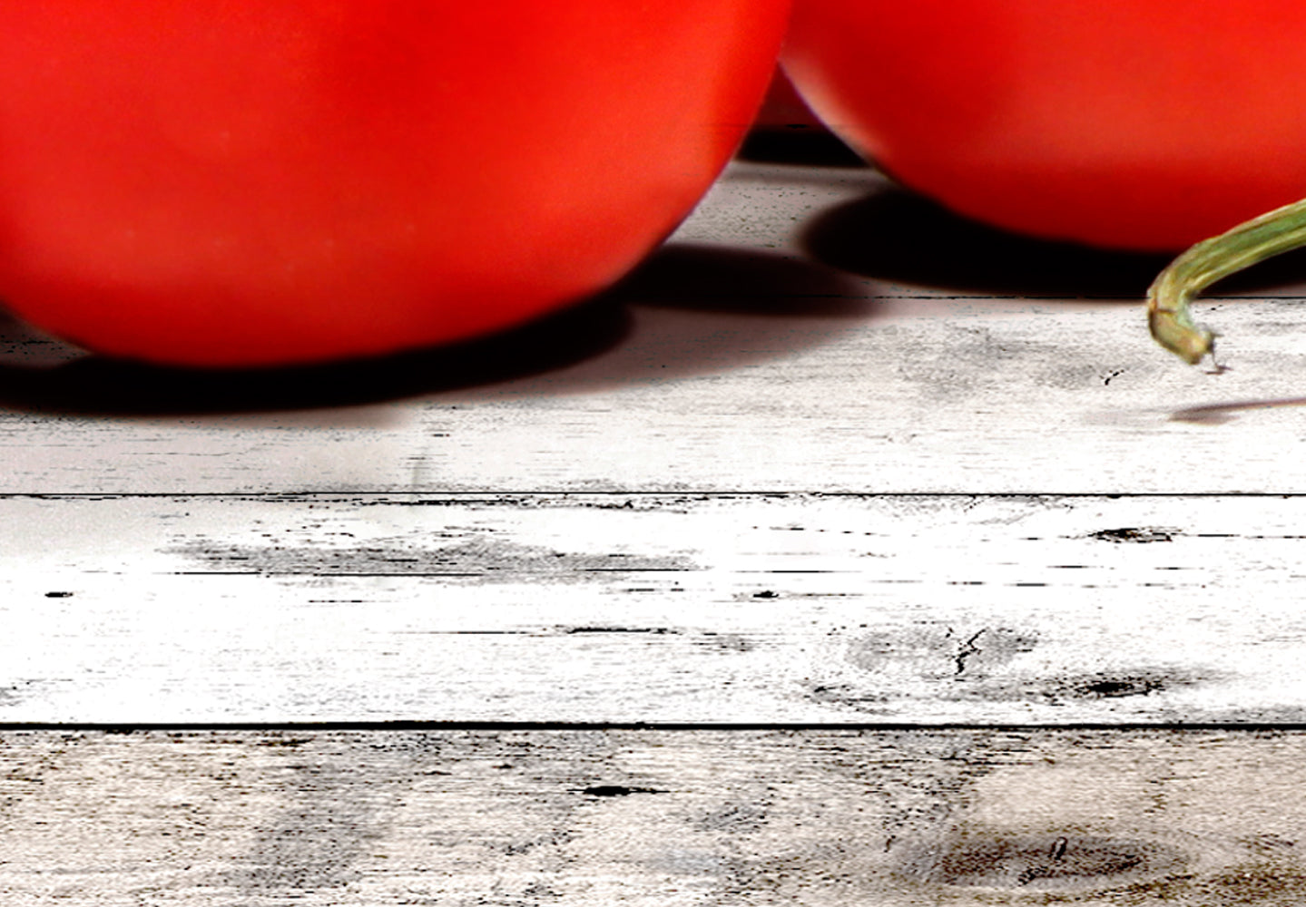 Stretched Canvas Still Life Art - Red Vegetables Wood Wide