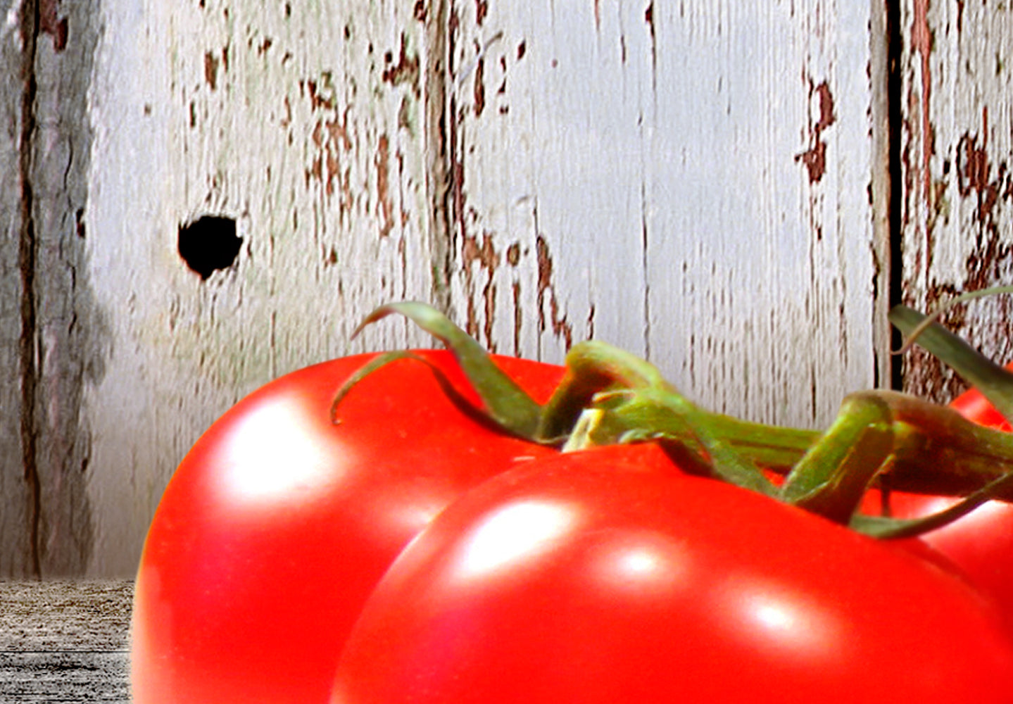 Stretched Canvas Still Life Art - Red Vegetables Wood Wide