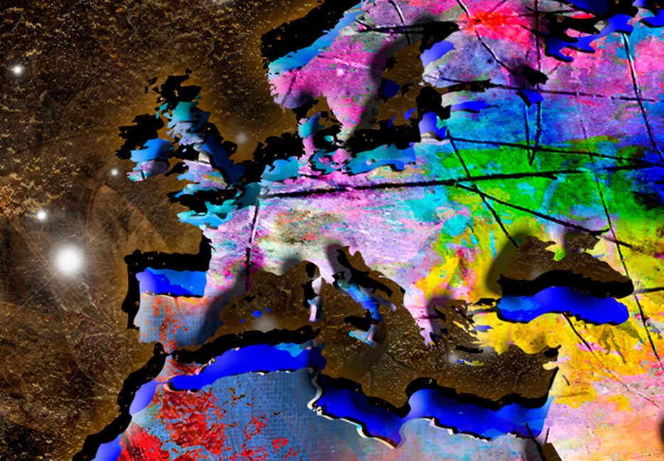 Stretched Canvas World Map Art - Fantasy World