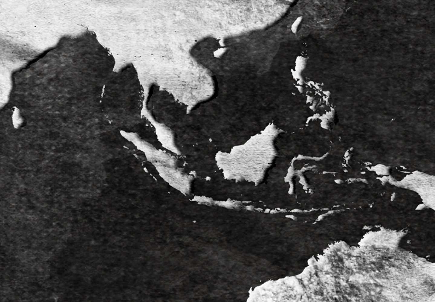 Stretched Canvas World Map Art - Dark World Wide