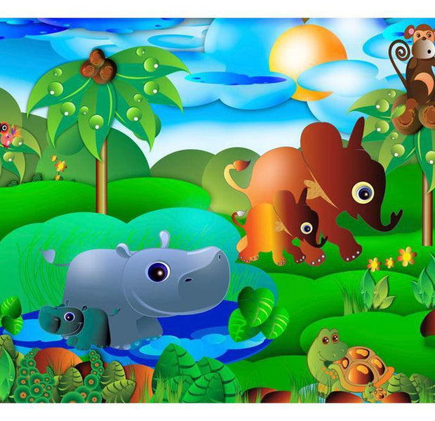 Kids Wallpaper Wall Mural - Animal Family