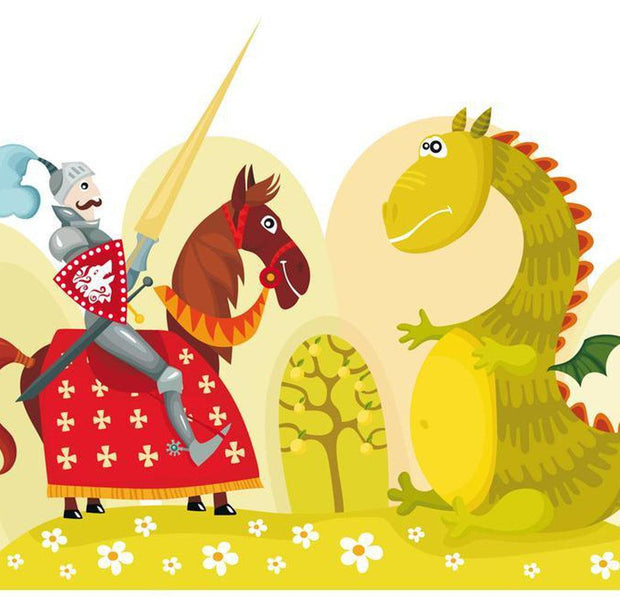 Kids Wallpaper Wall Mural - Dragon And Knight
