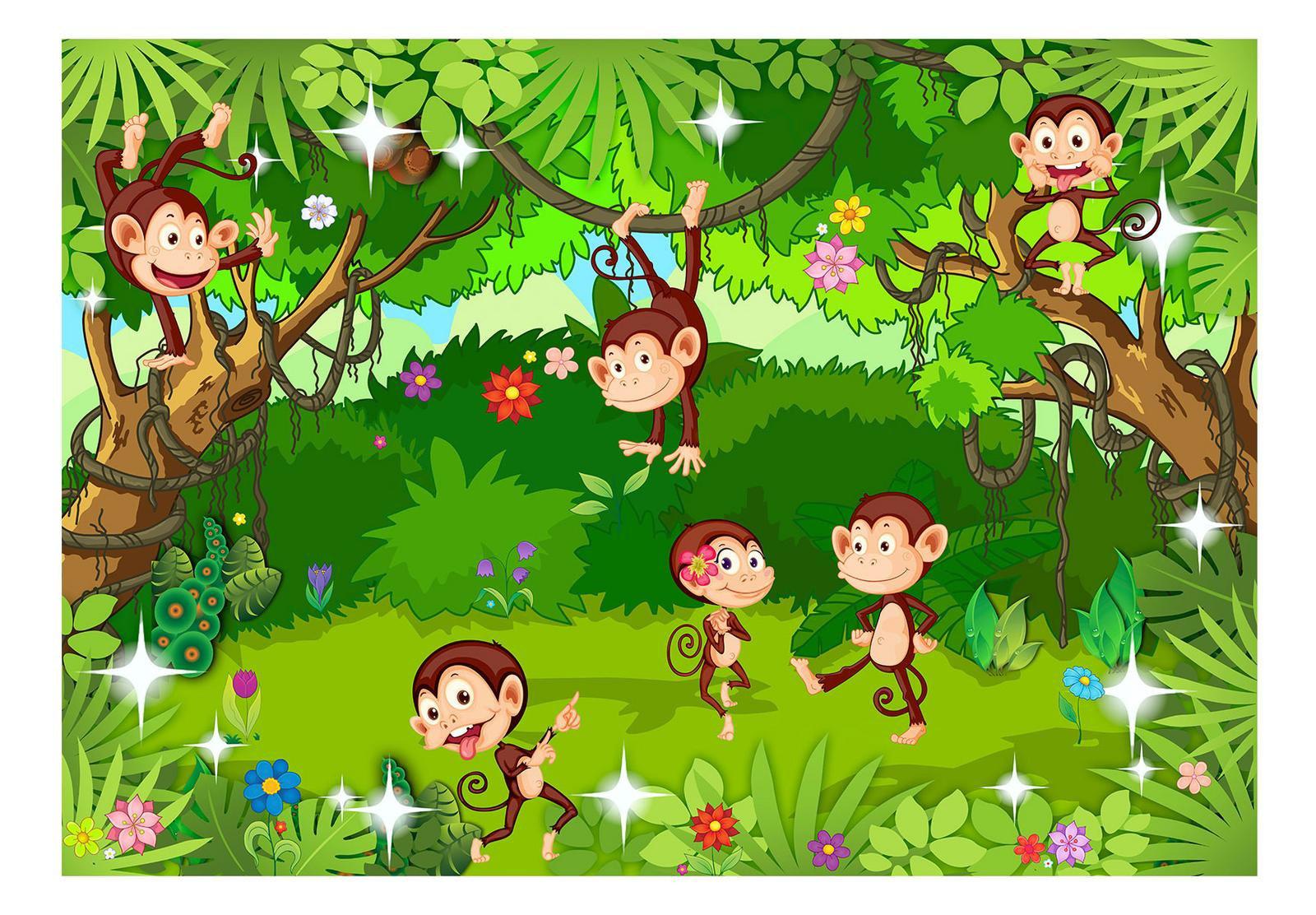 Kids Wallpaper Wall Mural - Monkey Tricks