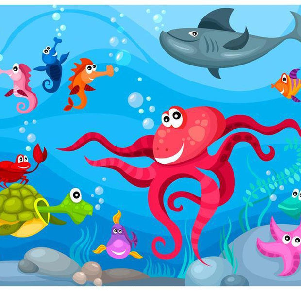 Kids Wallpaper Wall Mural - Octopus And Shark
