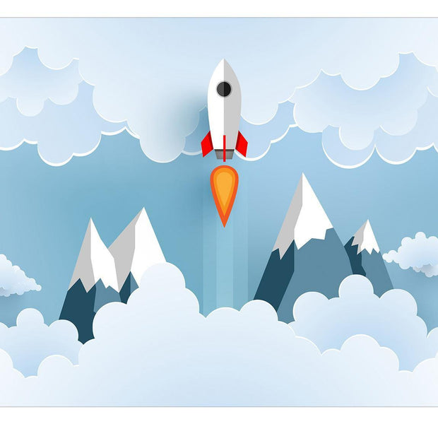 Kids Wallpaper Wall Mural - Rocket In The Clouds