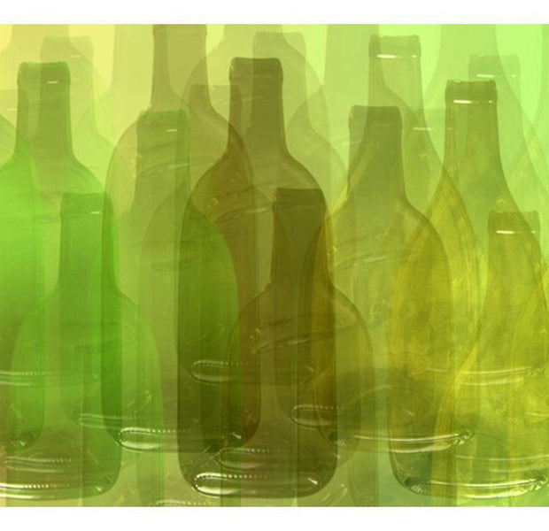 Kitchen Wallpaper Wall Mural - Abstract Green Bottles
