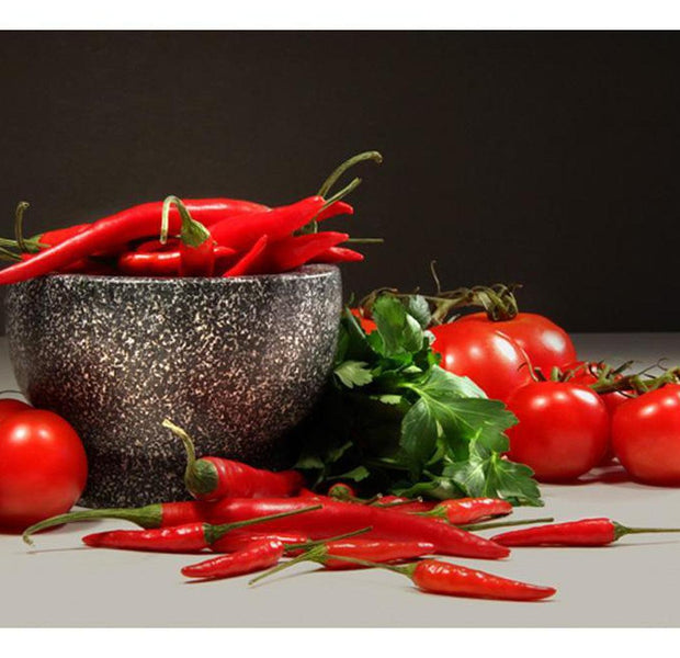 Kitchen Wallpaper Wall Mural - Chili Peppers & Tomatoes