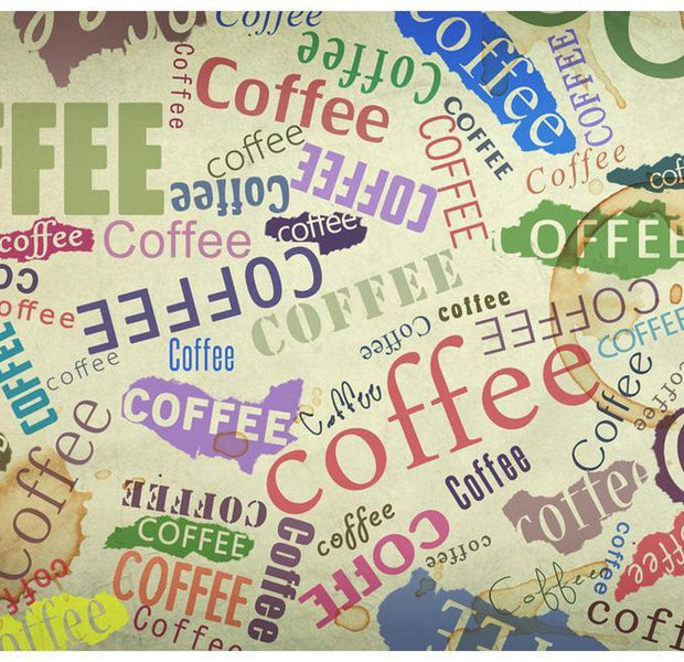 Kitchen Wallpaper Wall Mural - Coffee Words