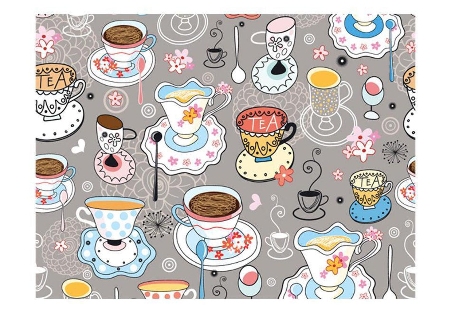 Kitchen Wallpaper Wall Mural - Cups & Scribbles