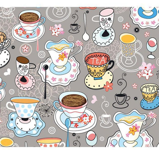 Kitchen Wallpaper Wall Mural - Cups & Scribbles