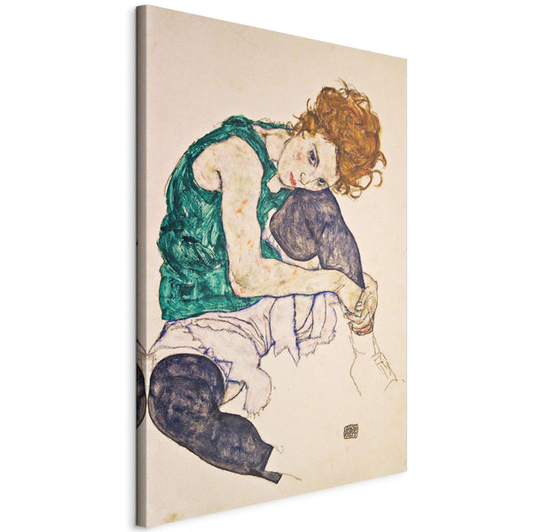 Reproduction Canvas Wall Art - Seated Woman Bent Knees