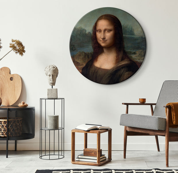 Round Canvas Print - Leonardo Da Vinci - Gioconda - Painted Portrait of the Mona Lisa