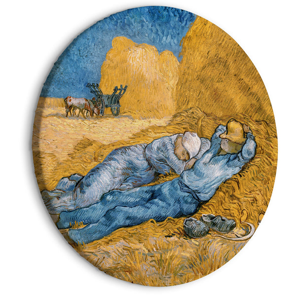 Round Canvas Print - Noon: Rest from Work (Vincent Van Gogh)