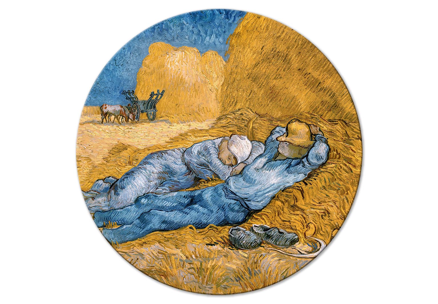 Round Canvas Print - Noon: Rest from Work (Vincent Van Gogh)