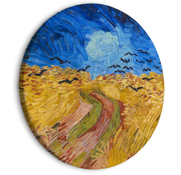 Round Canvas Print - Wheat Field With Crows, Vincent Van Gogh - Summer Countryside Landscape