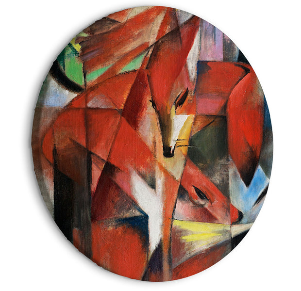 Round Canvas Print - The Foxes (Franz Marc)