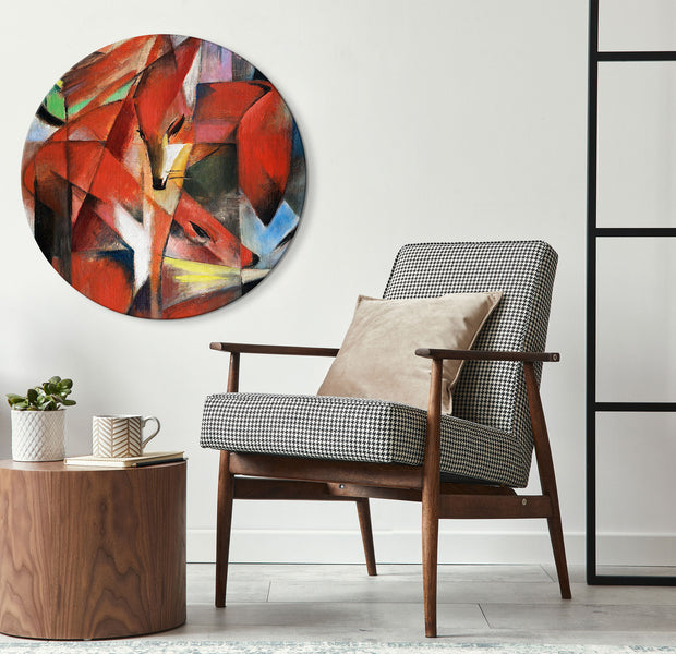 Round Canvas Print - The Foxes (Franz Marc)