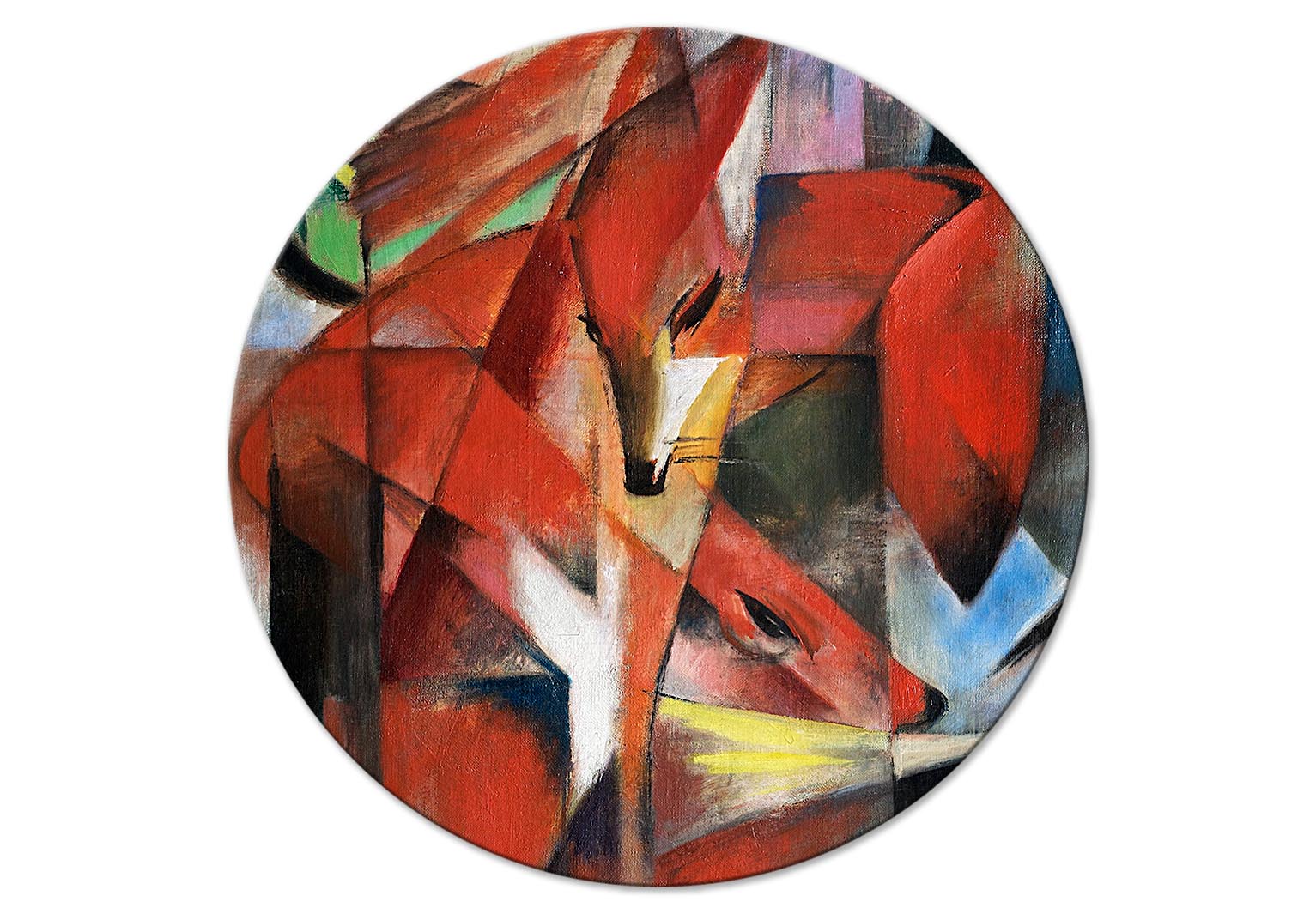 Round Canvas Print - The Foxes (Franz Marc)