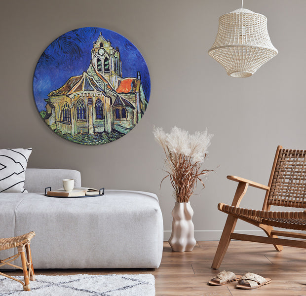 Round Canvas Print - The Church at Auvers (Vincent van Gogh)