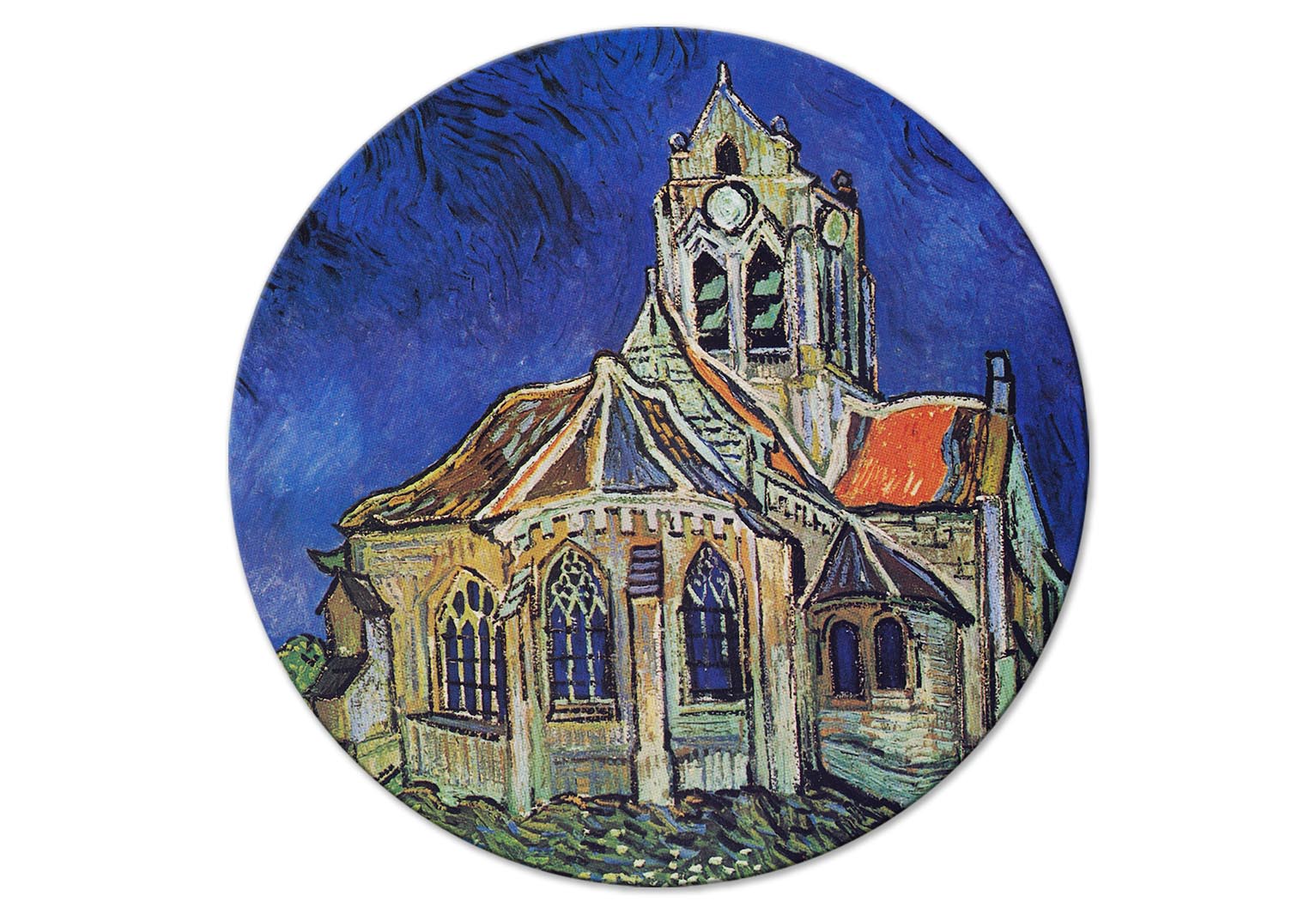 Round Canvas Print - The Church at Auvers (Vincent van Gogh)