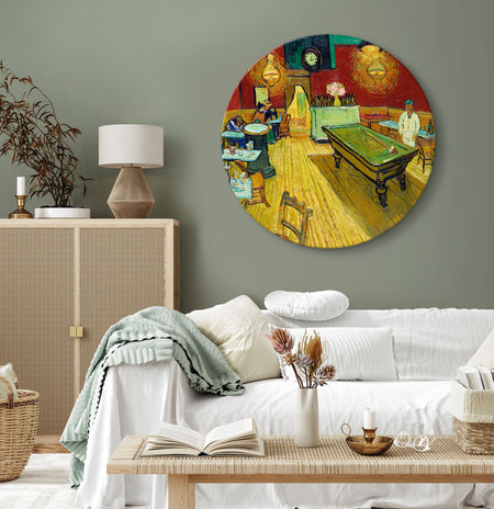 Round Canvas Print - The Night Café (Vincent van Gogh)