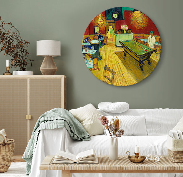 Round Canvas Print - The Night Café (Vincent van Gogh)