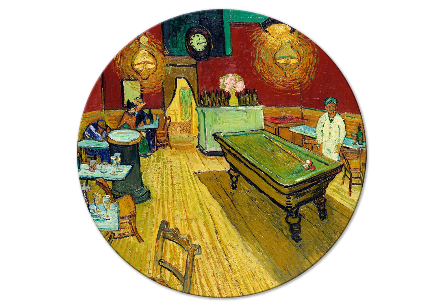 Round Canvas Print - The Night Café (Vincent van Gogh)