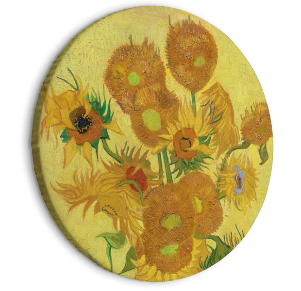 Round Canvas Print - Sunflowers (Vincent van Gogh)