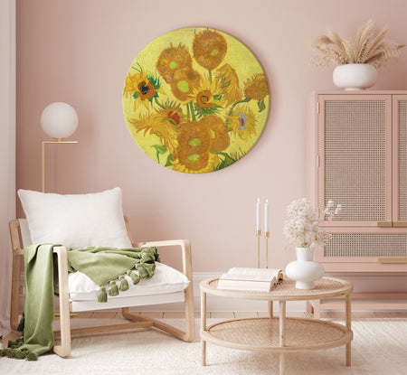 Round Canvas Print - Sunflowers (Vincent van Gogh)