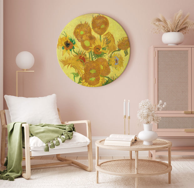 Round Canvas Print - Sunflowers (Vincent van Gogh)