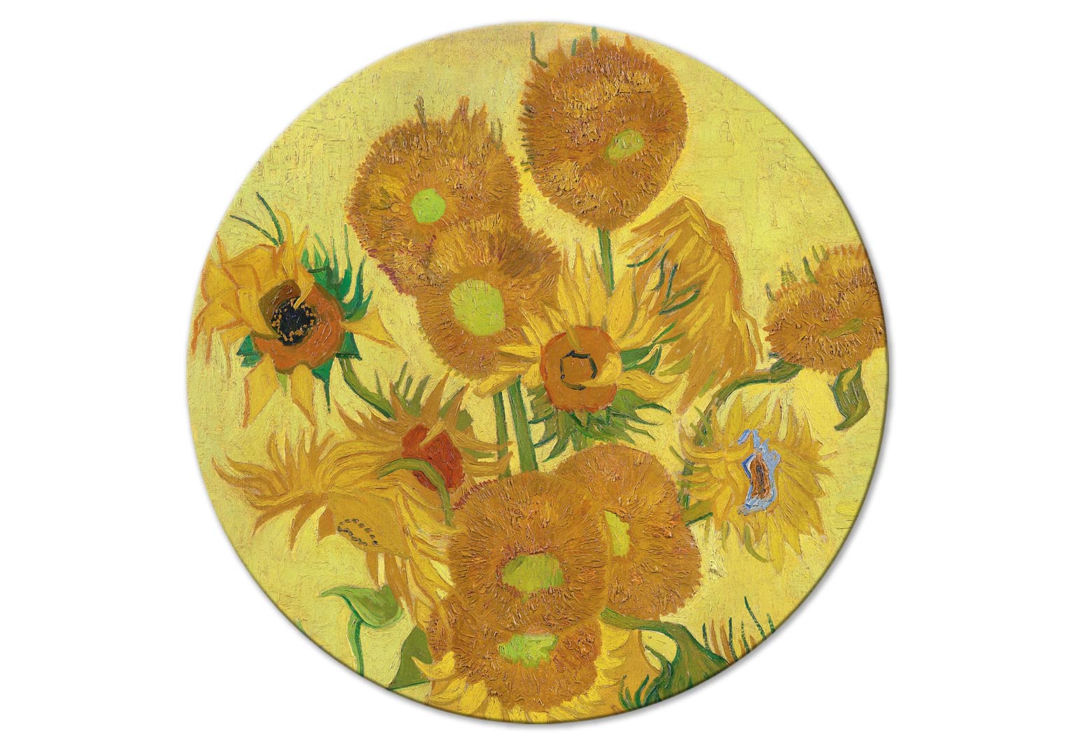 Round Canvas Print - Sunflowers (Vincent van Gogh)