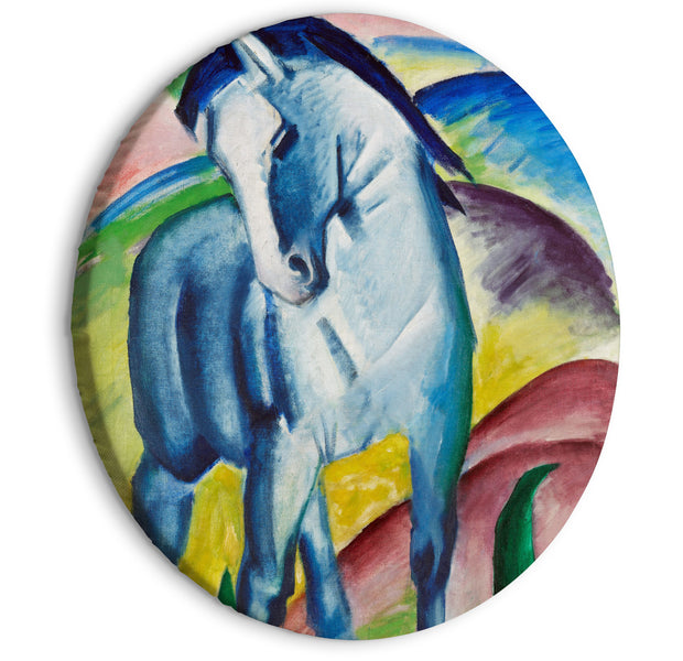Round Canvas Print - Blue Horse (Franz Marc)