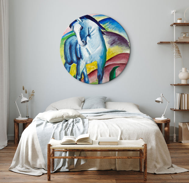 Round Canvas Print - Blue Horse (Franz Marc)