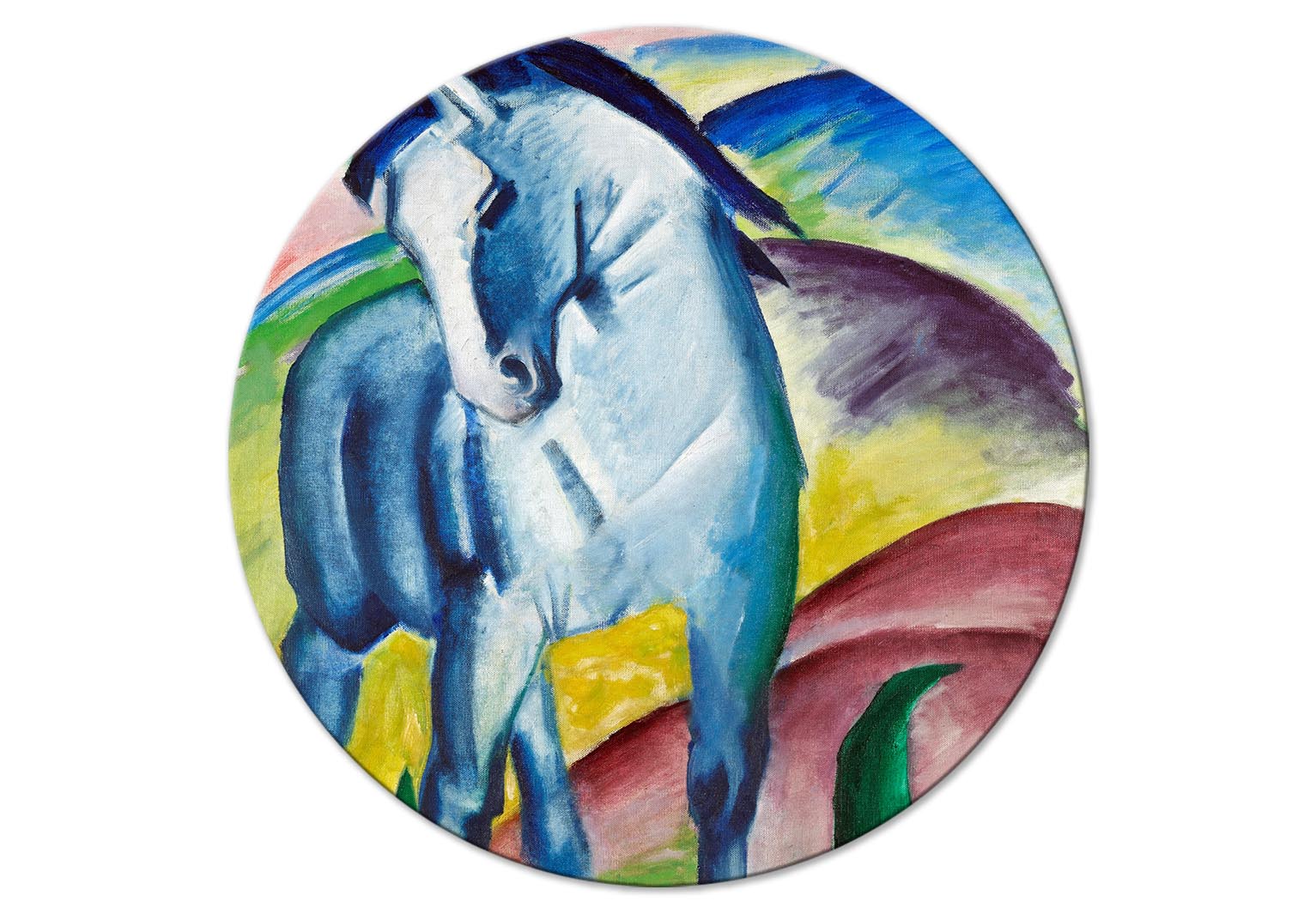 Round Canvas Print - Blue Horse (Franz Marc)