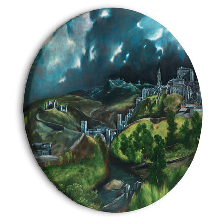 Round Canvas Print - View of Toledo (El Greco)