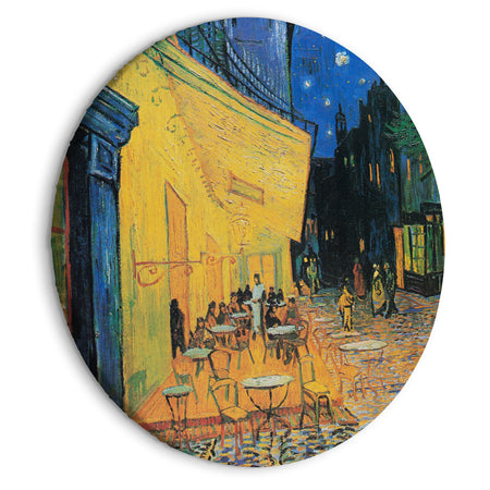 Round Canvas Print - Café Terrace at Night, Vincent Van Gogh - View of a French Street
