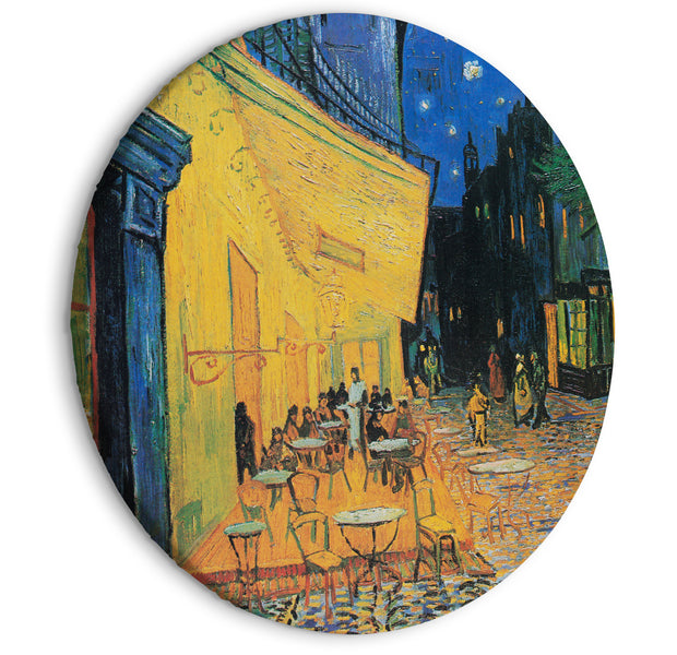 Round Canvas Print - Café Terrace at Night, Vincent Van Gogh - View of a French Street