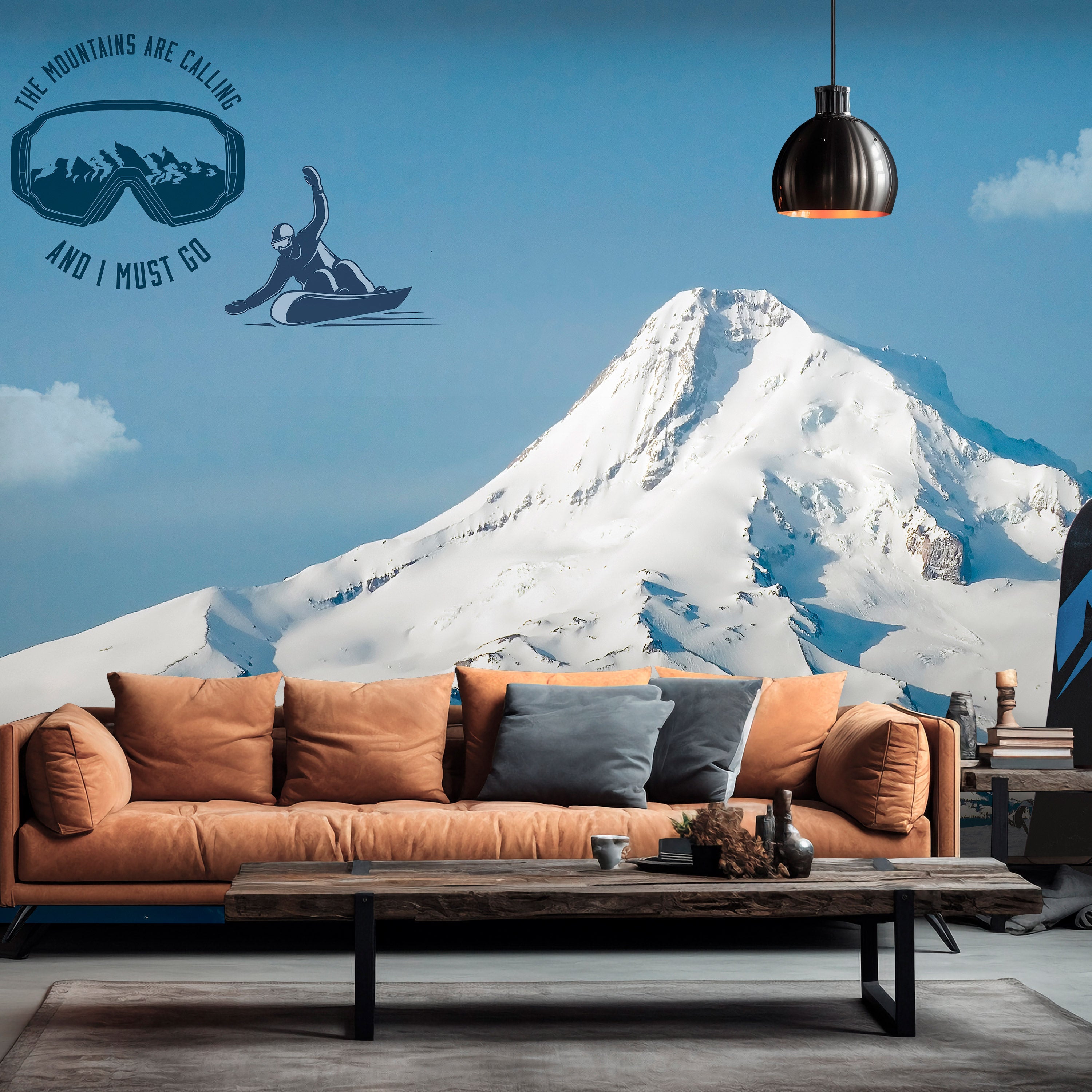 Landscape Wallaper Wall Mural - Snowboarding-Tiptophomedecor