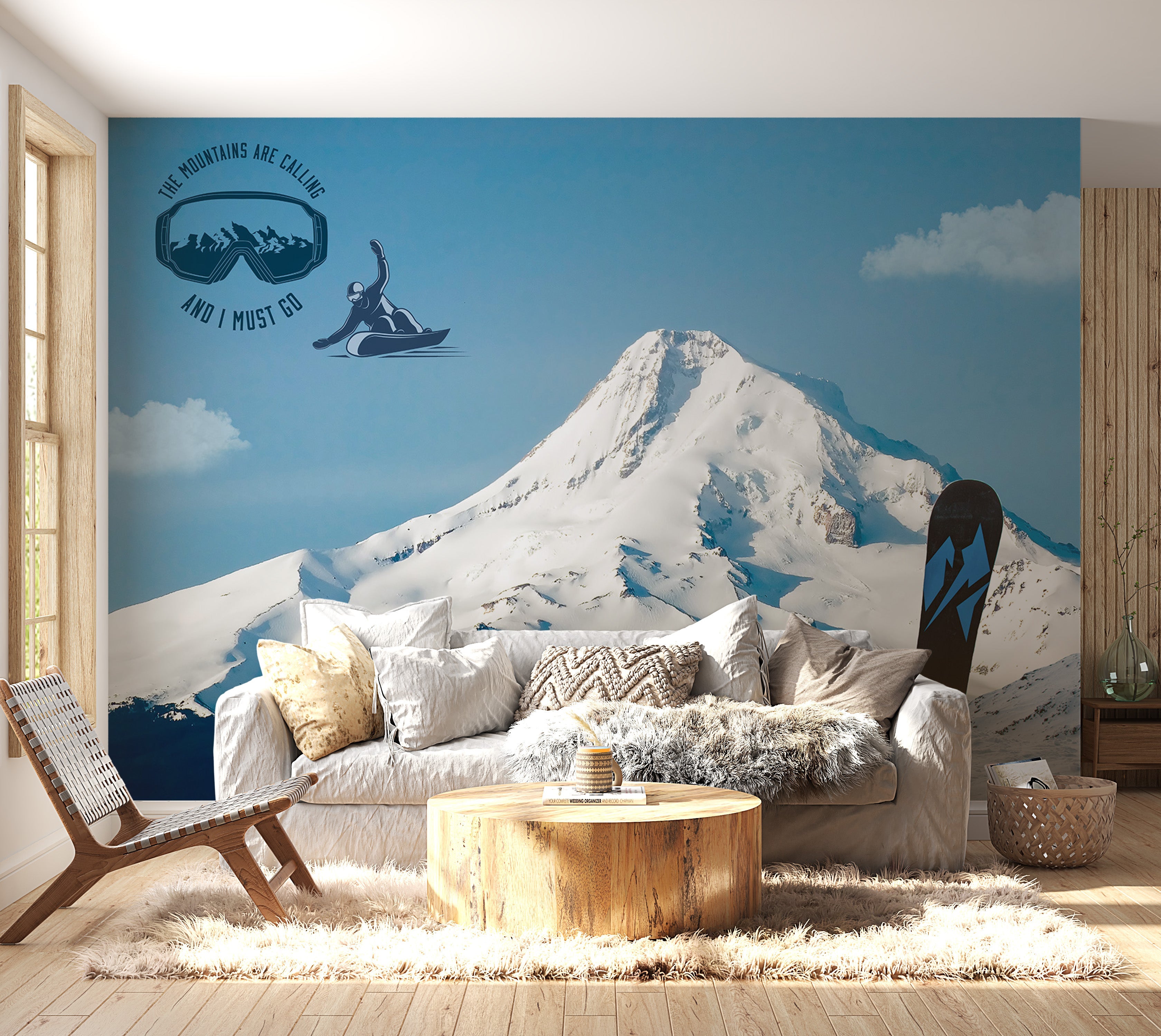 Landscape Wallaper Wall Mural - Snowboarding-Tiptophomedecor