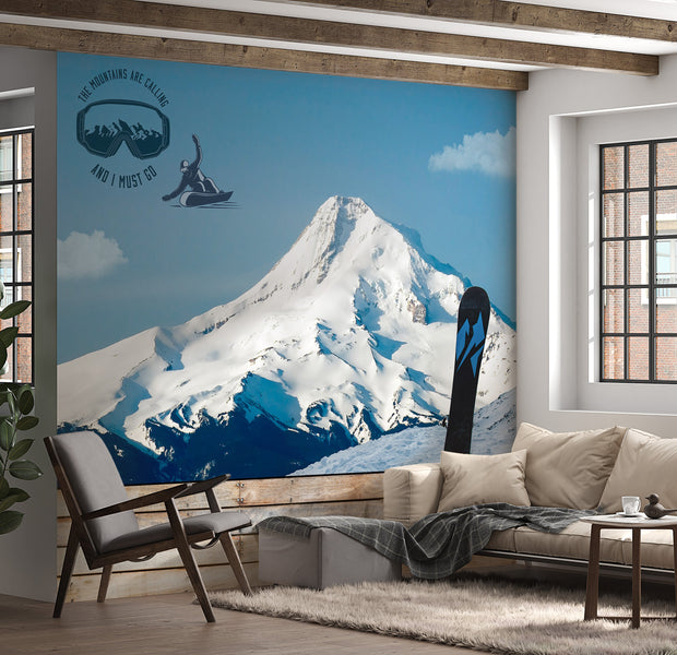 Landscape Wallaper Wall Mural - Snowboarding-Tiptophomedecor