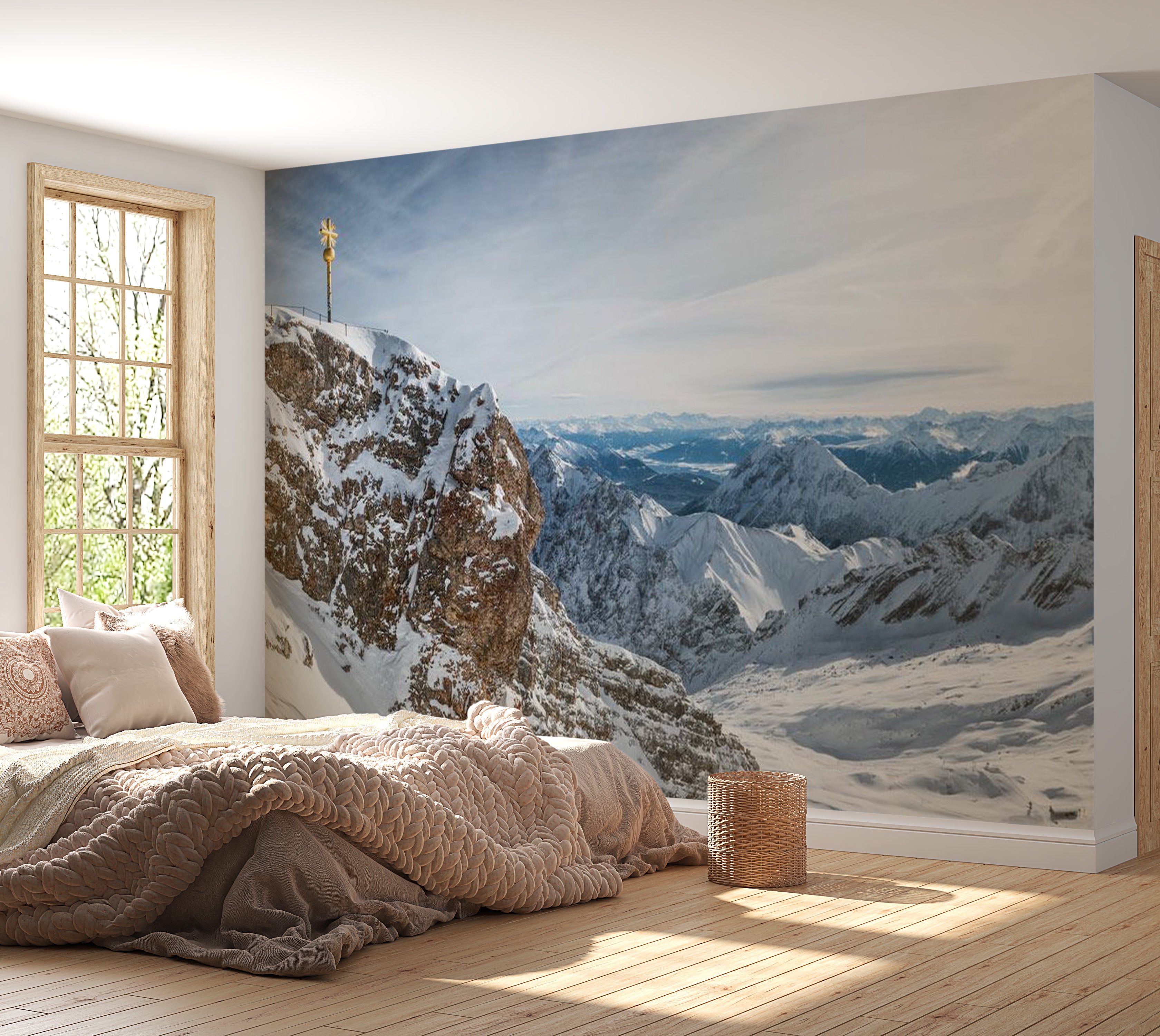 Landscape Wallpaper Wall Mural - Snowy Mountains