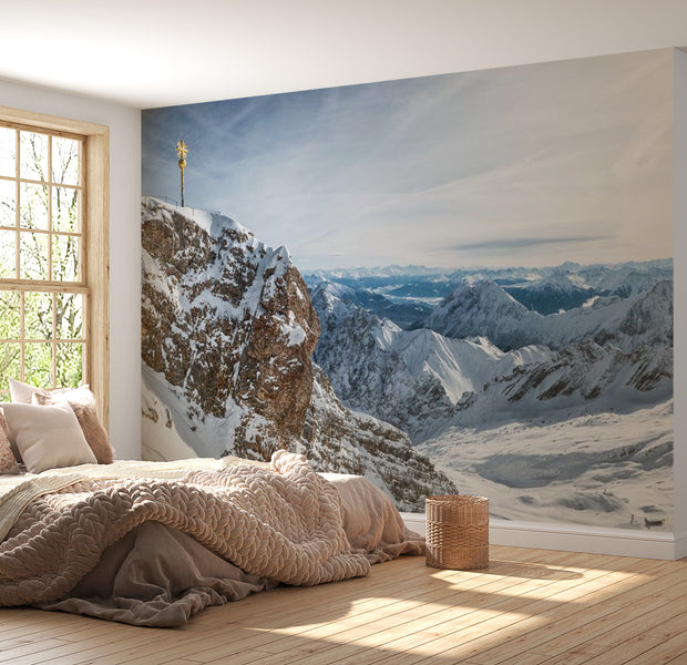 Landscape Wallpaper Wall Mural - Snowy Mountains