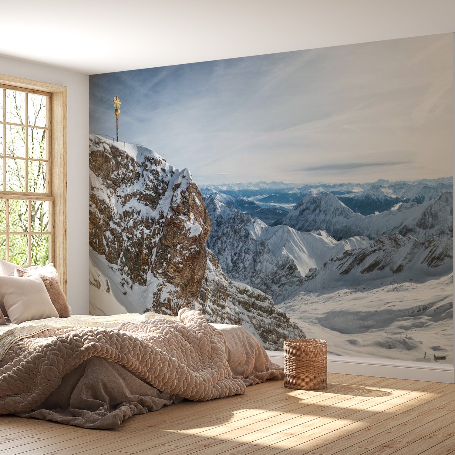 Landscape Wallpaper Wall Mural - Snowy Mountains