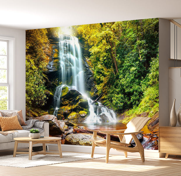 Landscape Wallpaper Wall Mural - Forest Waterfall