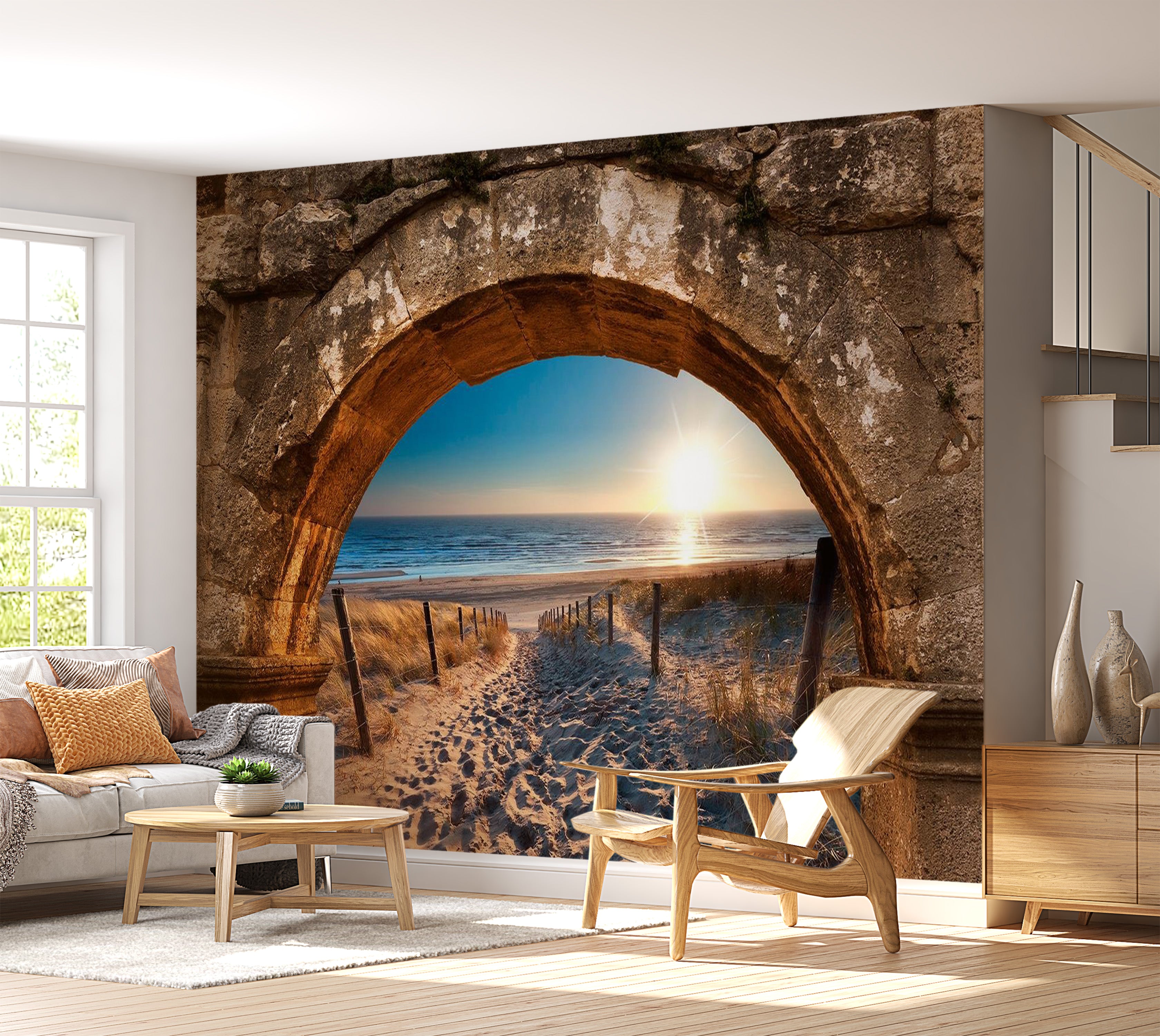 Landscape Wallpaper Wall Mural - Arch And Beach