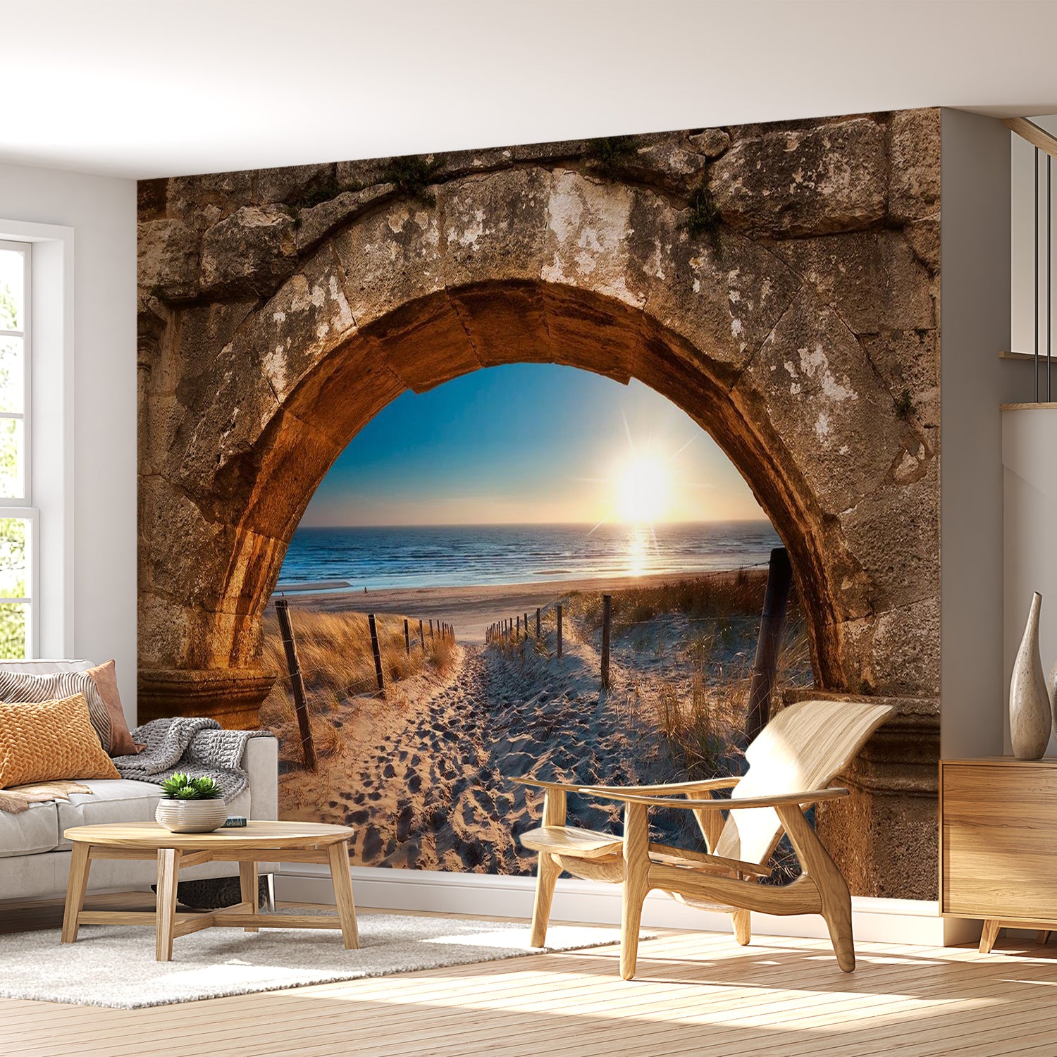Landscape Wallpaper Wall Mural - Arch And Beach